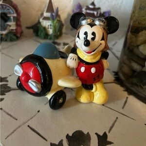 Mickey Mouse Pilot Airplane - Red and Yellow salt and pepper shakers